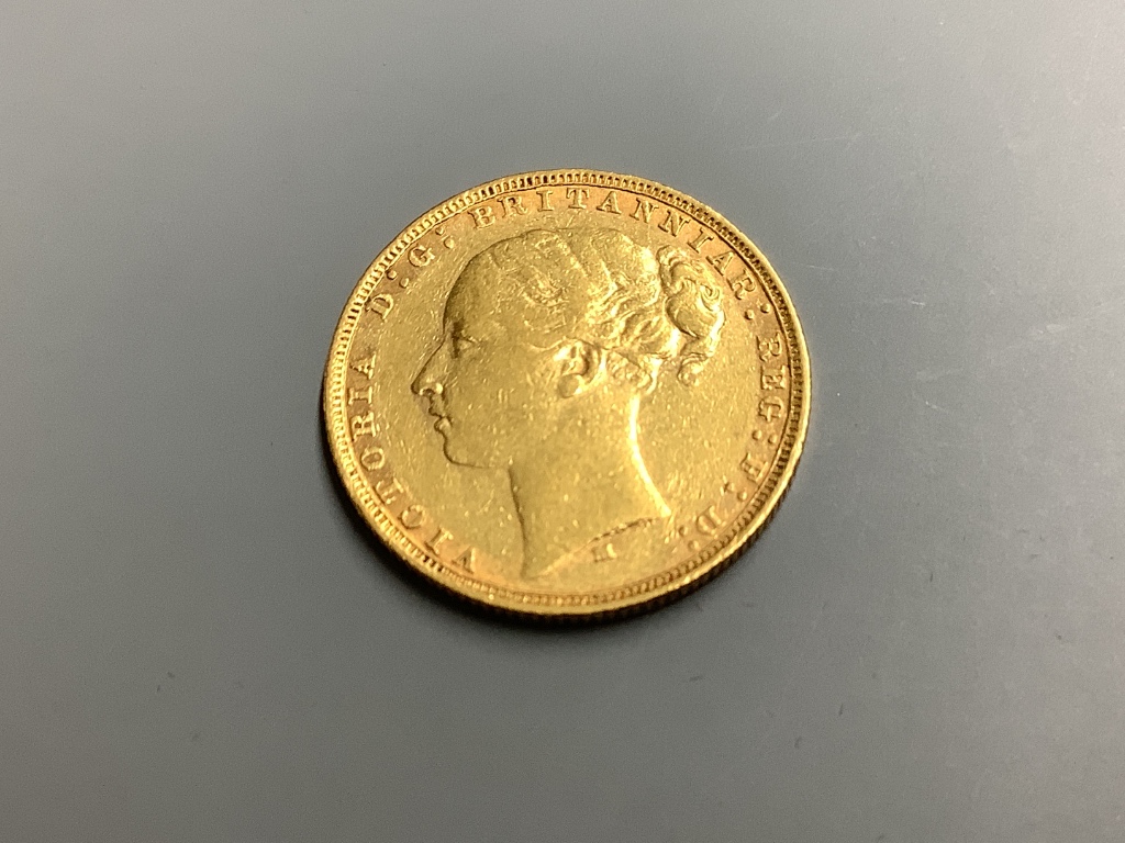 A Victorian gold sovereign, 1879.